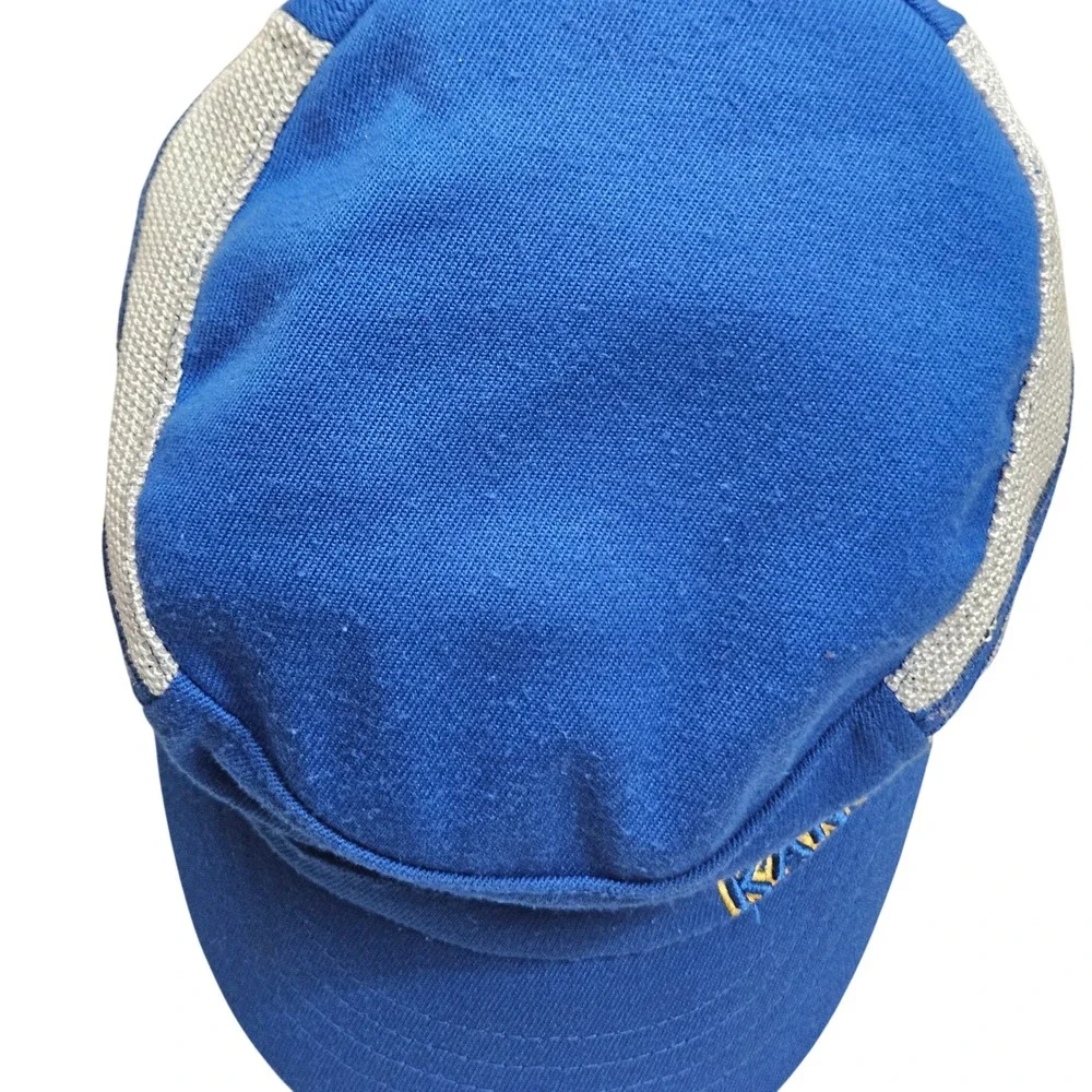 Kangol Racer Army Cap Kids S/M Blue White Stripe Flexfit Cadet Military Hat